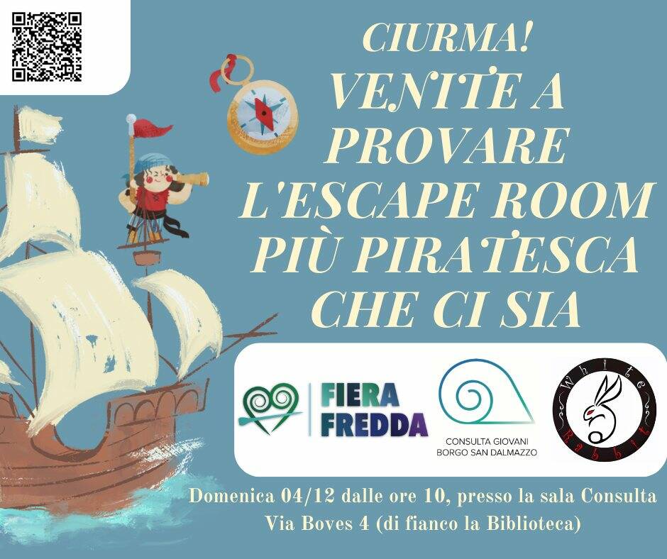 Borgo San Dalmazzo, domenica un’escape room dedicata al mondo dei pirati