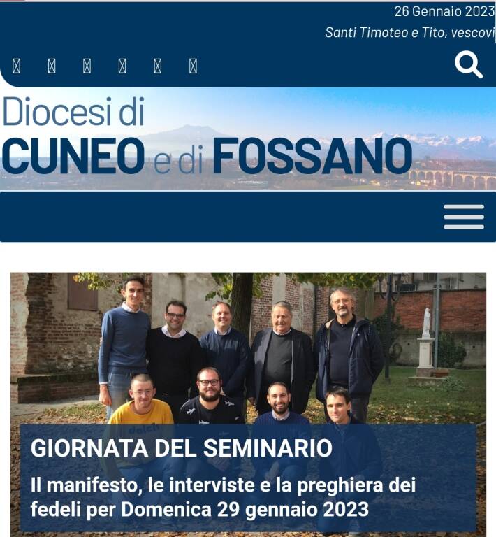 Sito web diocesi Cuneo Fossano 