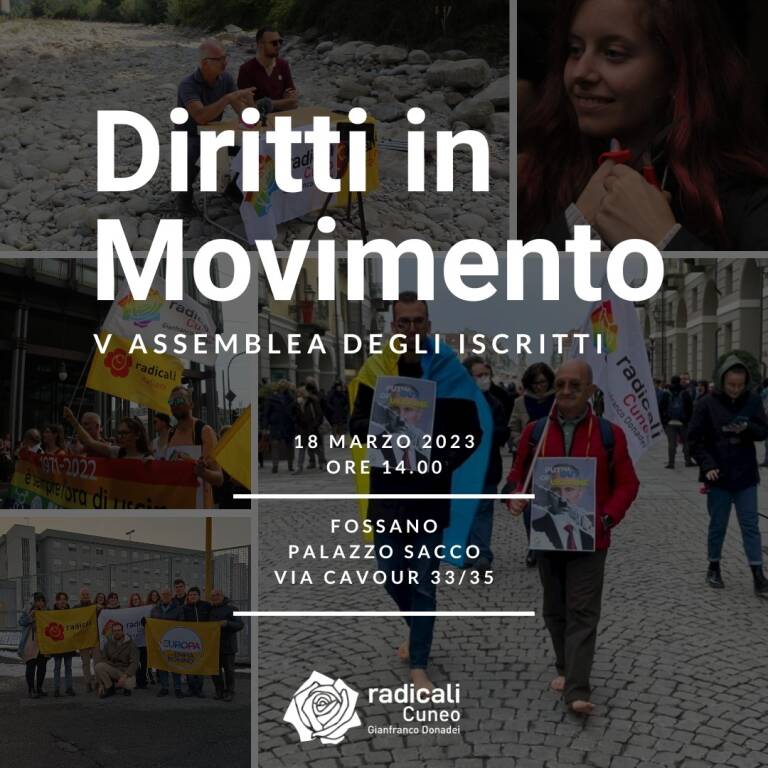 Sabato a Fossano la quinta assemblea degli iscritti all’Associazione Radicali Cuneo