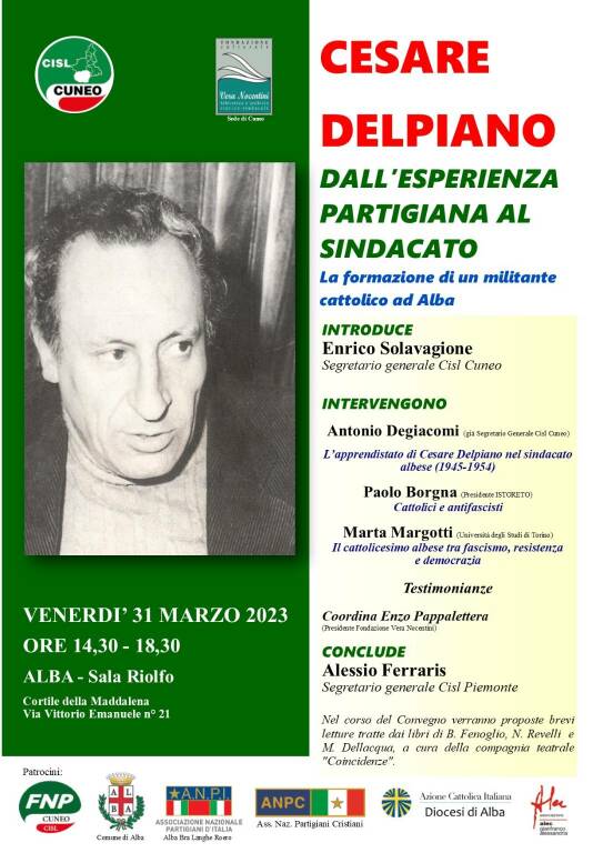 La Cisl di Cuneo ricorda il sindacalista albese Cesare Delpiano