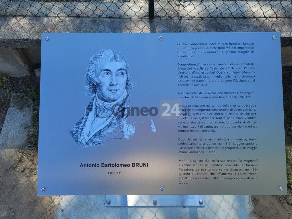 A Passatore inaugurata la targa commemorativa dedicata a Bartolomeo Bruni