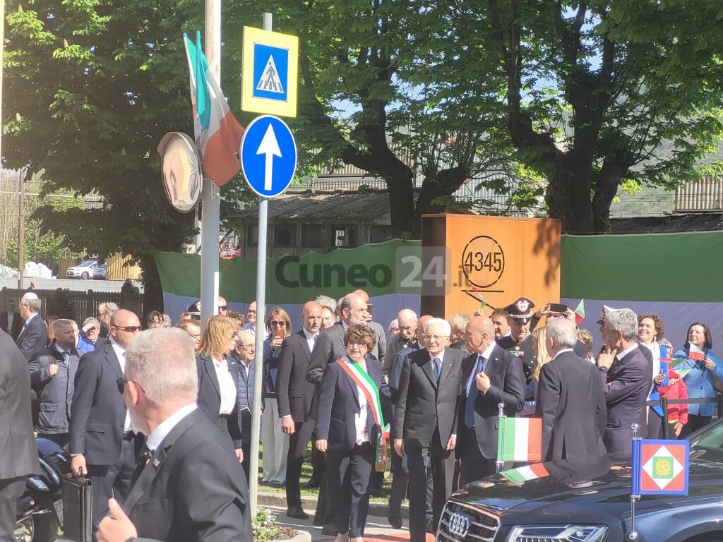 Il presidente della Repubblica Sergio Mattarella a Borgo San Dalmazzo