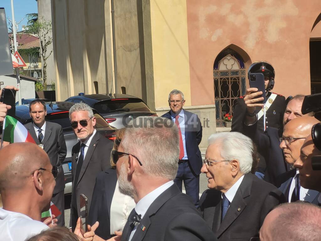 Il presidente della Repubblica Sergio Mattarella a Borgo San Dalmazzo