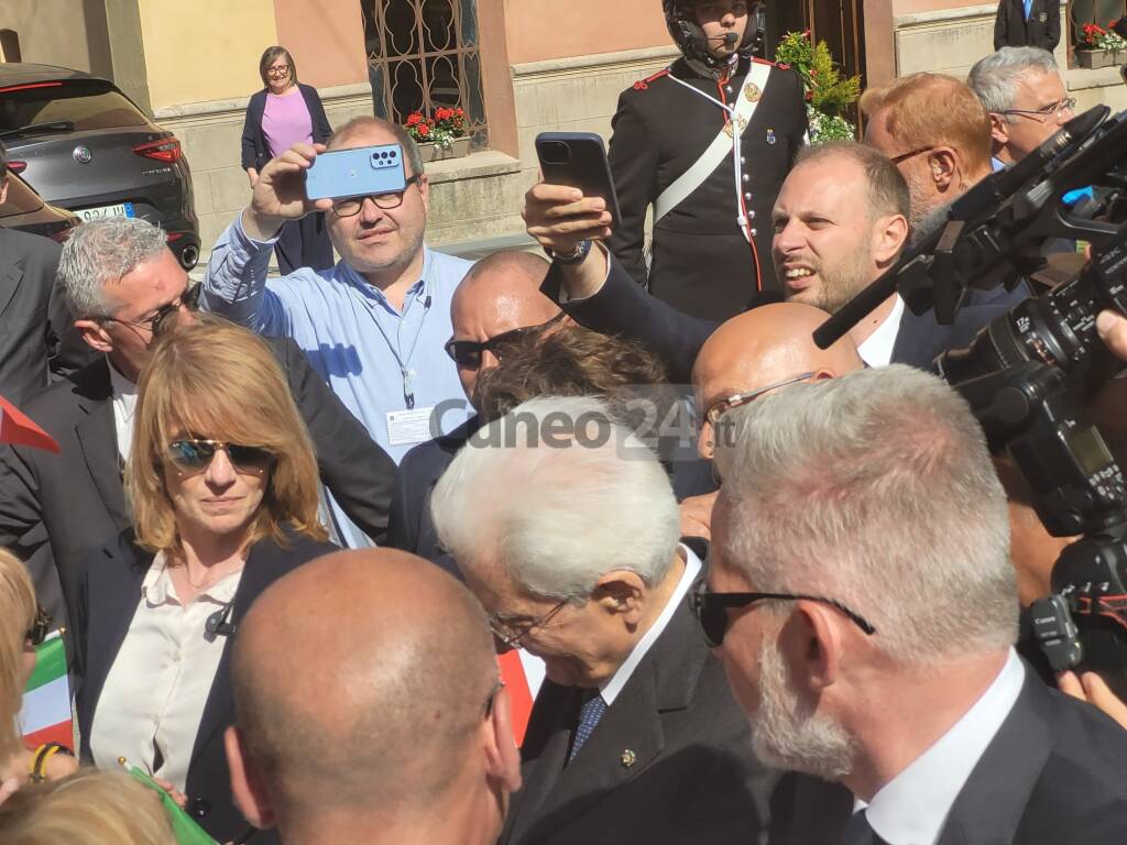 Il presidente della Repubblica Sergio Mattarella a Borgo San Dalmazzo