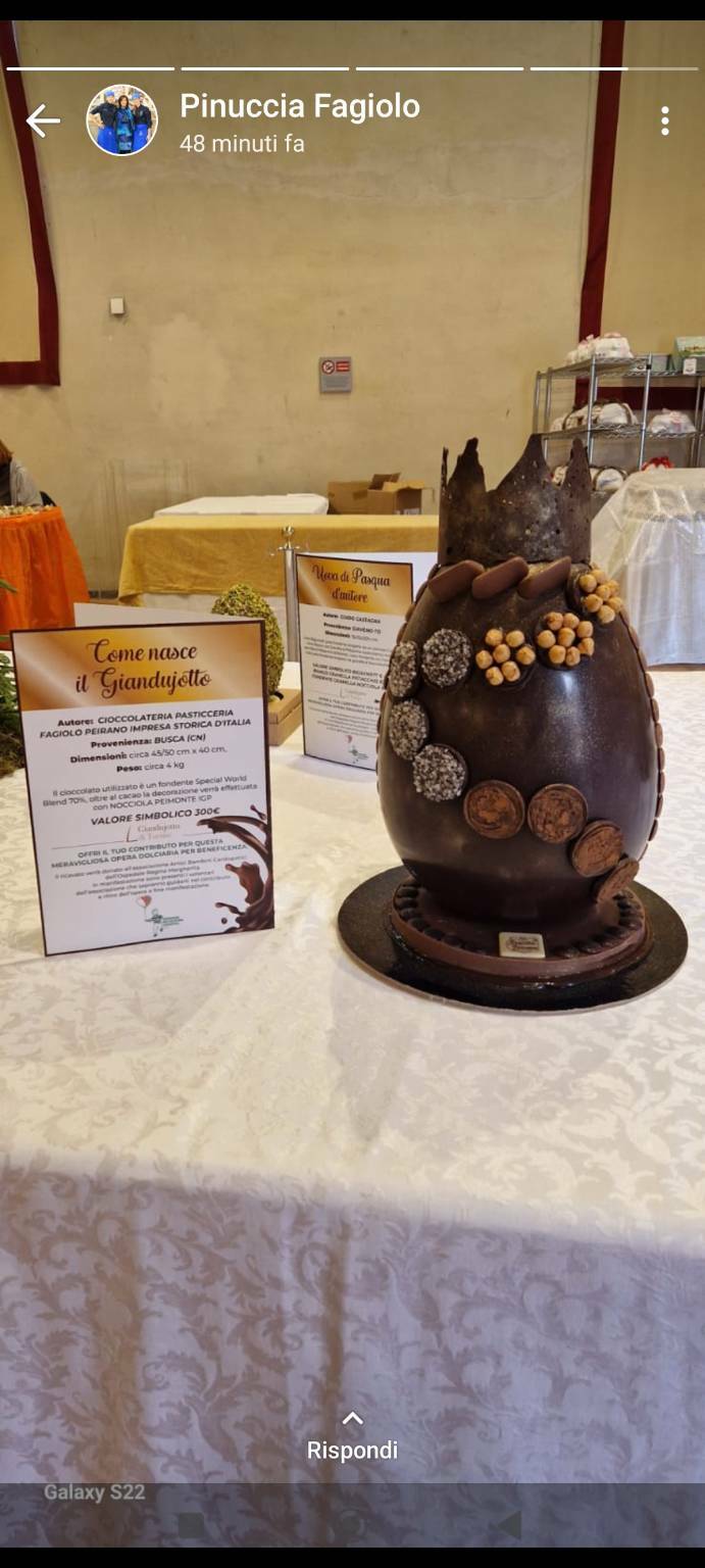 All’evento “Pasqua è reale” un uovo realizzato dalla cioccolateria pasticceria buschese Fagiolo-Peirano