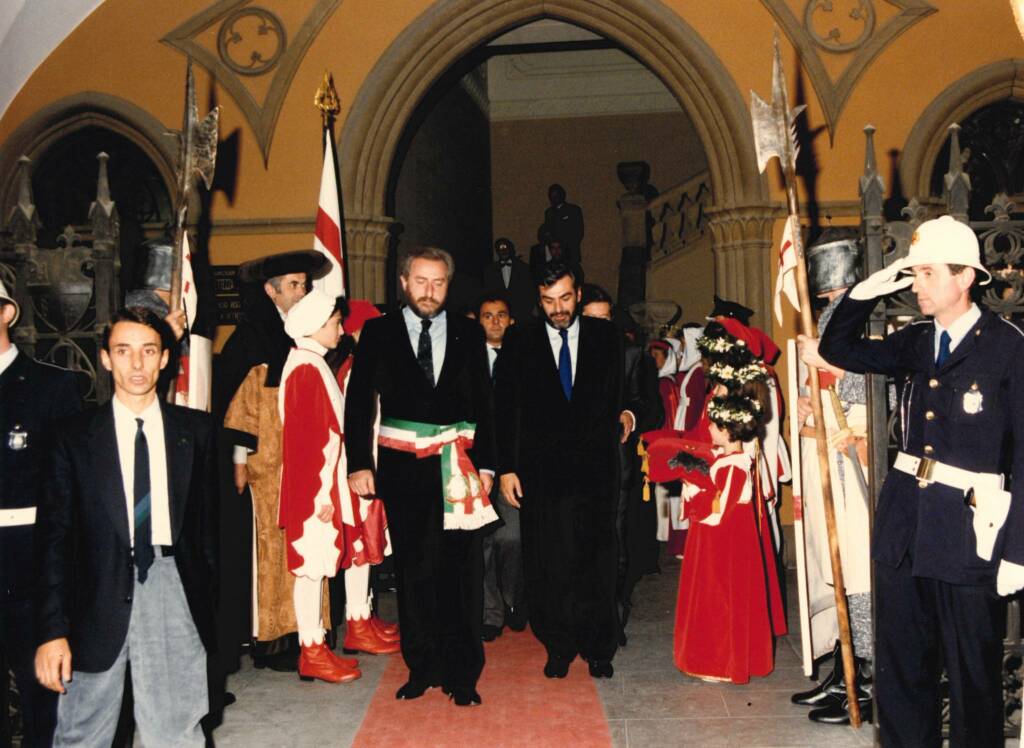 Giovanni Goria inaugurazione Fiera del Tartufo Bianco d'Alba 1989