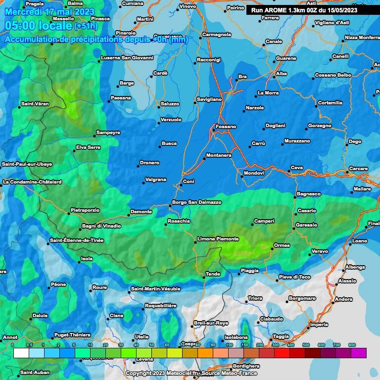 Le previsioni meteo in provincia di Cuneo di lunedì 15 e martedì 16 maggio