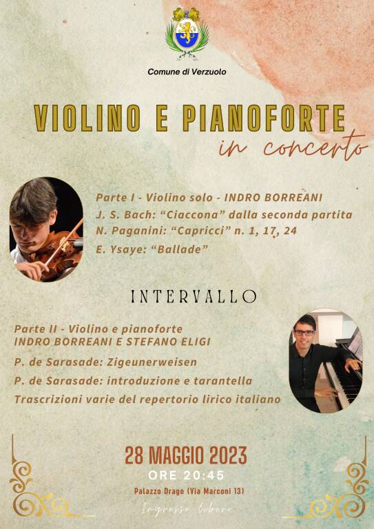 A Verzuolo il concerto di Indro Borreani e Stefano Eligi
