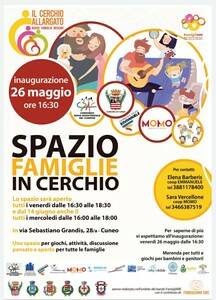 Cuneo, oggi pomeriggio l’inaugurazione dello spazio “Famiglie in cerchio”