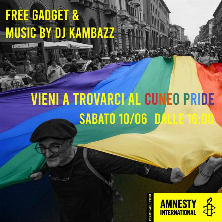 Anche Amnesty International al Cuneo Pride 2023