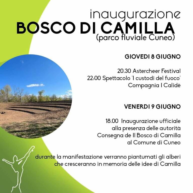 Cuneo, oggi si inaugura “Il Bosco di Camilla”