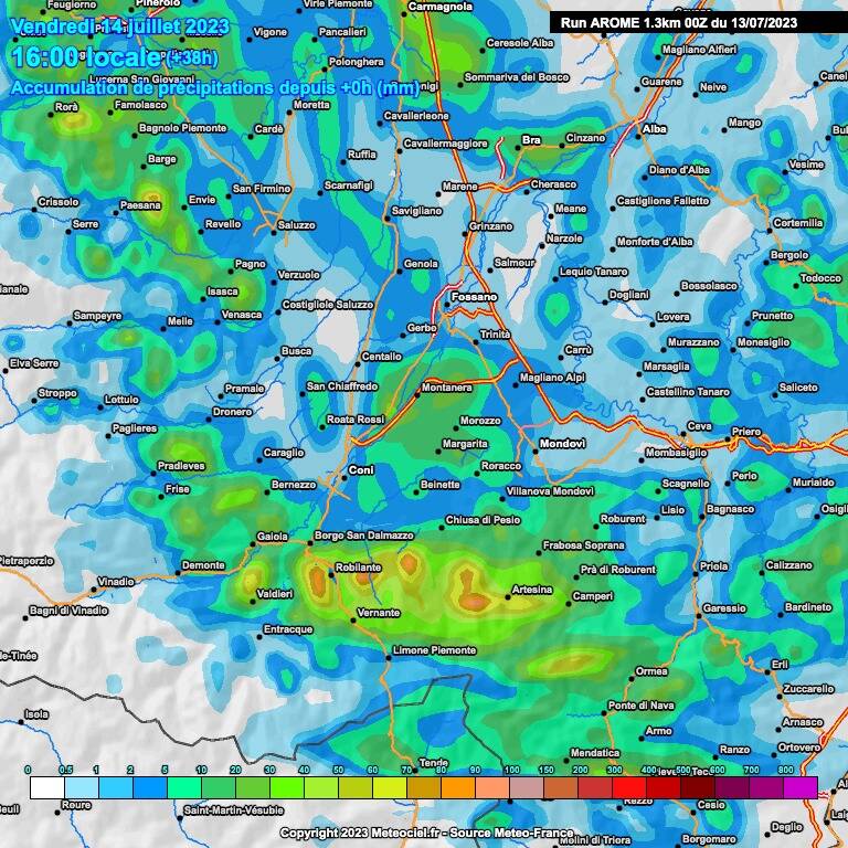 Le previsioni meteo in provincia di Cuneo da giovedì 13 a domenica 16 luglio