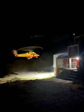 Collaudata la piazzola di atterraggio dell’elisoccorso in notturna al Rifugio Vallanta