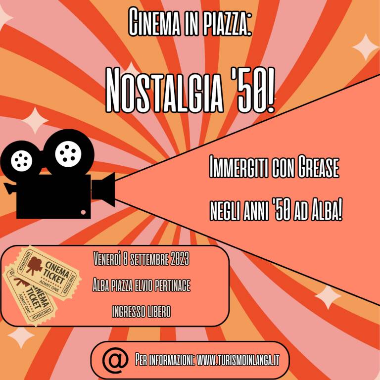 Alba, “Cinema in piazza: nostalgia ’50” con il film Grease