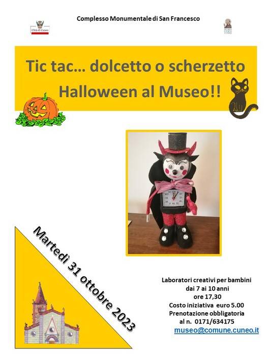 Ad Halloween due laboratori creativi per bambini al Museo Civico di Cuneo