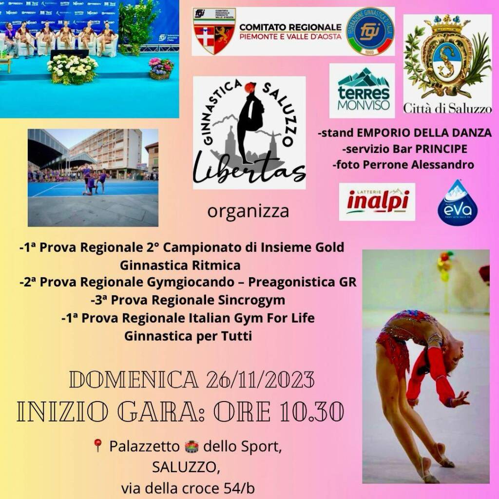 Saluzzo ospita diverse prove dei Campionati Regionali di Ginnastica Ritmica della Federazione Ginnastica D’Italia