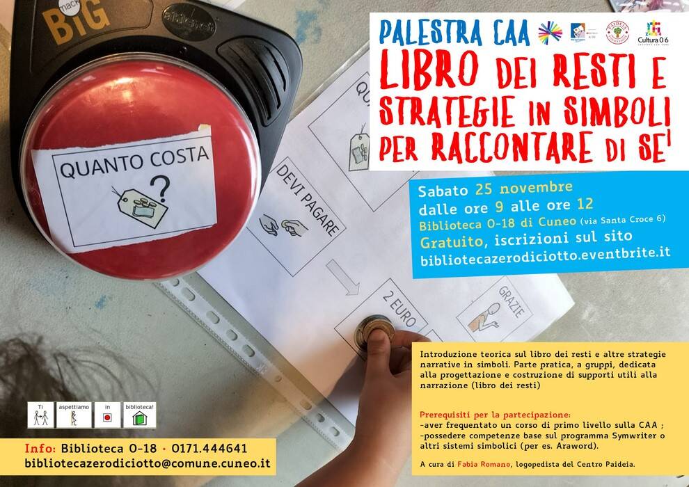 Alla Biblioteca 0-18 di Cuneo un incontro per adulti sulla Comunicazione Aumentativa Alternativa