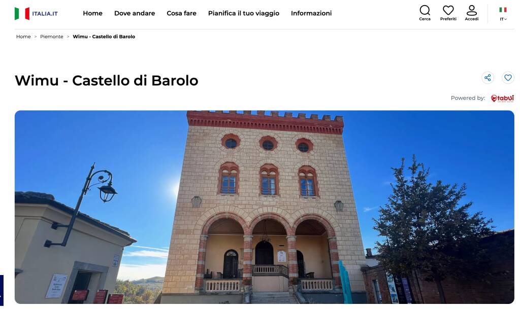 Tabui sul sito www.italia.it