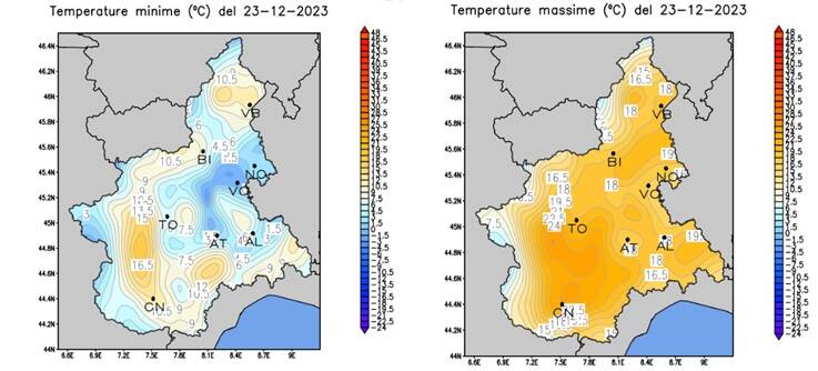 Temperatura record in Piemonte per dicembre