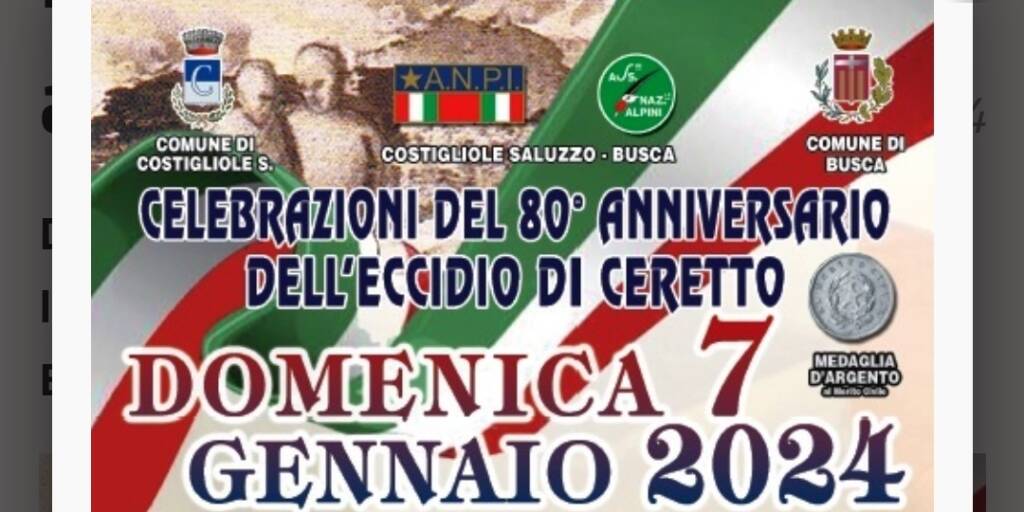 Busca e Costigliole Saluzzo celebrano la commemorazione dell’Eccidio di Ceretto nell’ottantesimo anniversario