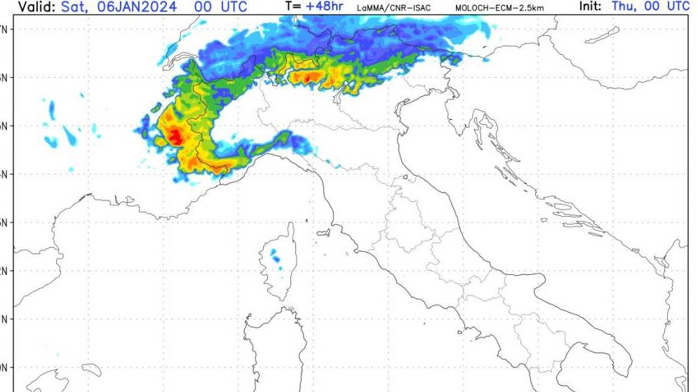 Le previsioni meteo in provincia di Cuneo da giovedì 4 a domenica 7 gennaio