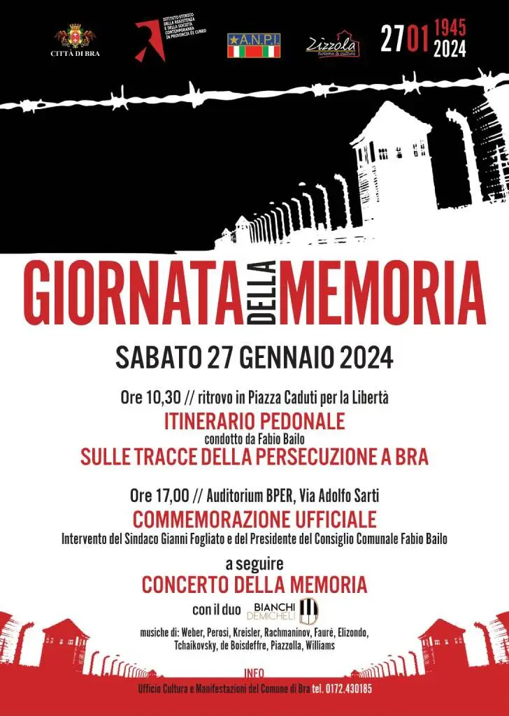 Gli eventi a Bra per celebrare la Giornata della Memoria