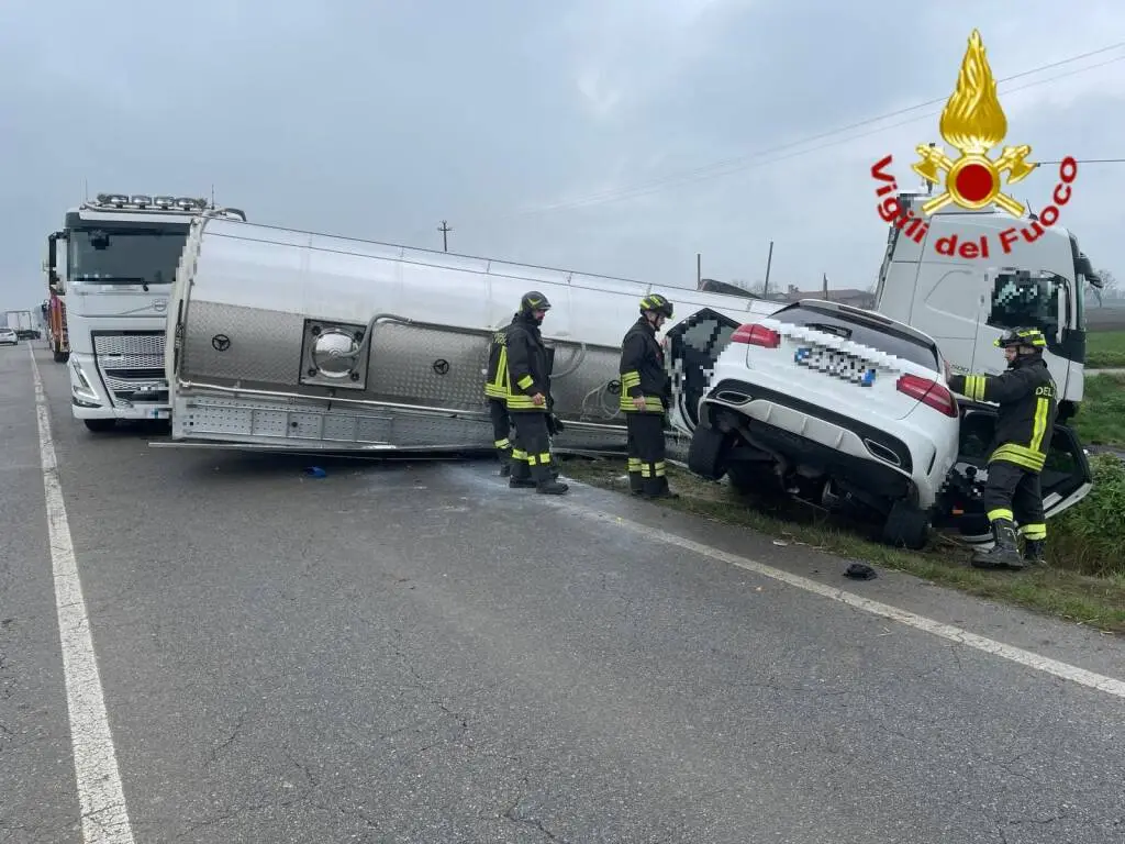 Marene, incidente tra autoarticolato ed autovettura sulla SP662