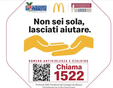 McDonald’s e Provincia di Cuneo insieme contro la violenza sulle donne