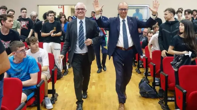 Il Ministro dell’Istruzione e del Merito Valditara in visita al Vallauri di Fossano