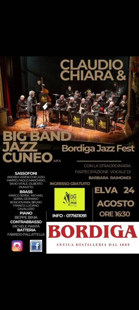 Claudio Chiara e la Big Band Jazz Cuneo al Bordiga Jazz Fest di Elva